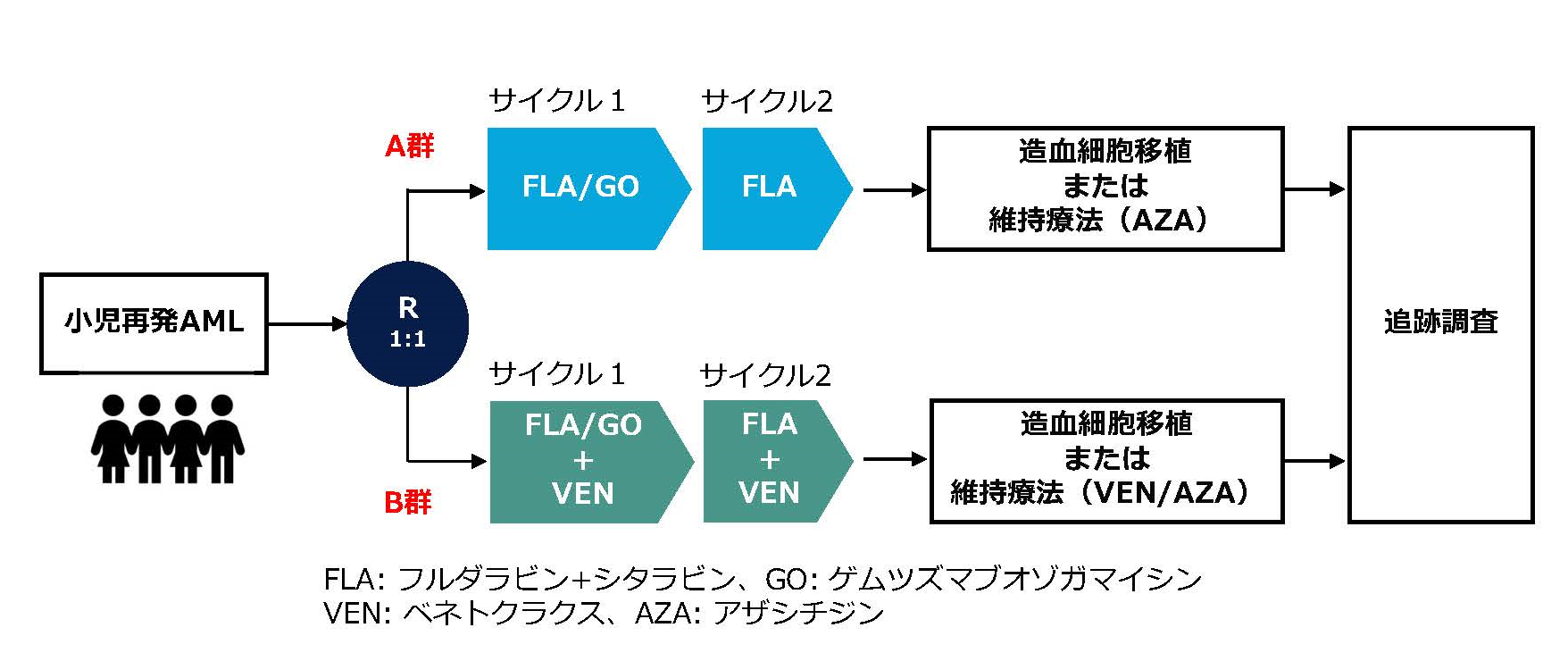 再発AMLの国際医師主導治験（ITCC-101/APAL2020D試験）の概要